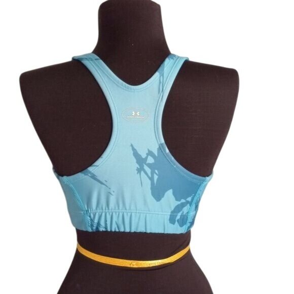 Under Armour Size M 34 36 Womens Sports Bra Blue Camo Print Racerback Stretch - Picture 6 of 8